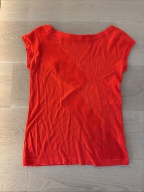 Women’s Red Cap-Sleeve Knit Top
